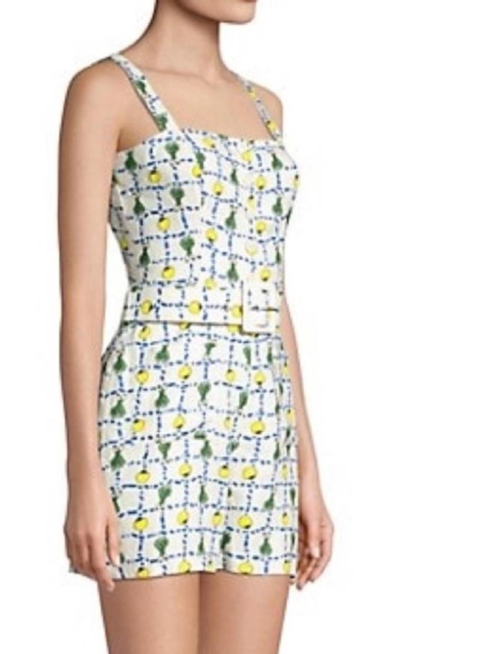 Linen pomelo printed playsuit by Staud, UK size 10